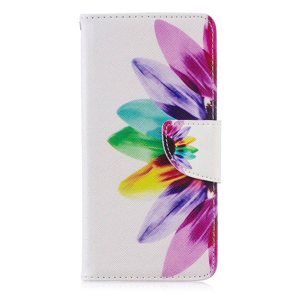 Pattern Printing PU Leather Flip Shell for Huawei P30 - Petals Pattern-2