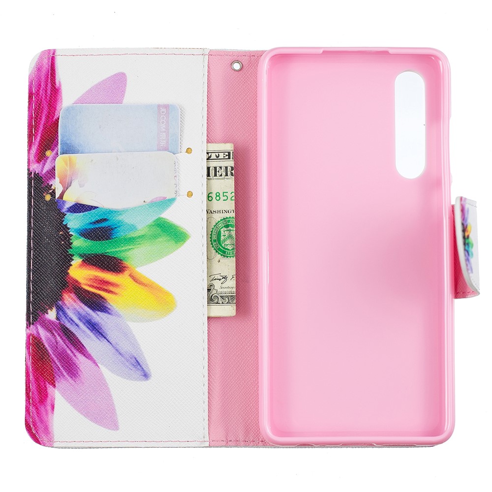 Pattern Printing PU Leather Flip Shell for Huawei P30 - Petals Pattern-8