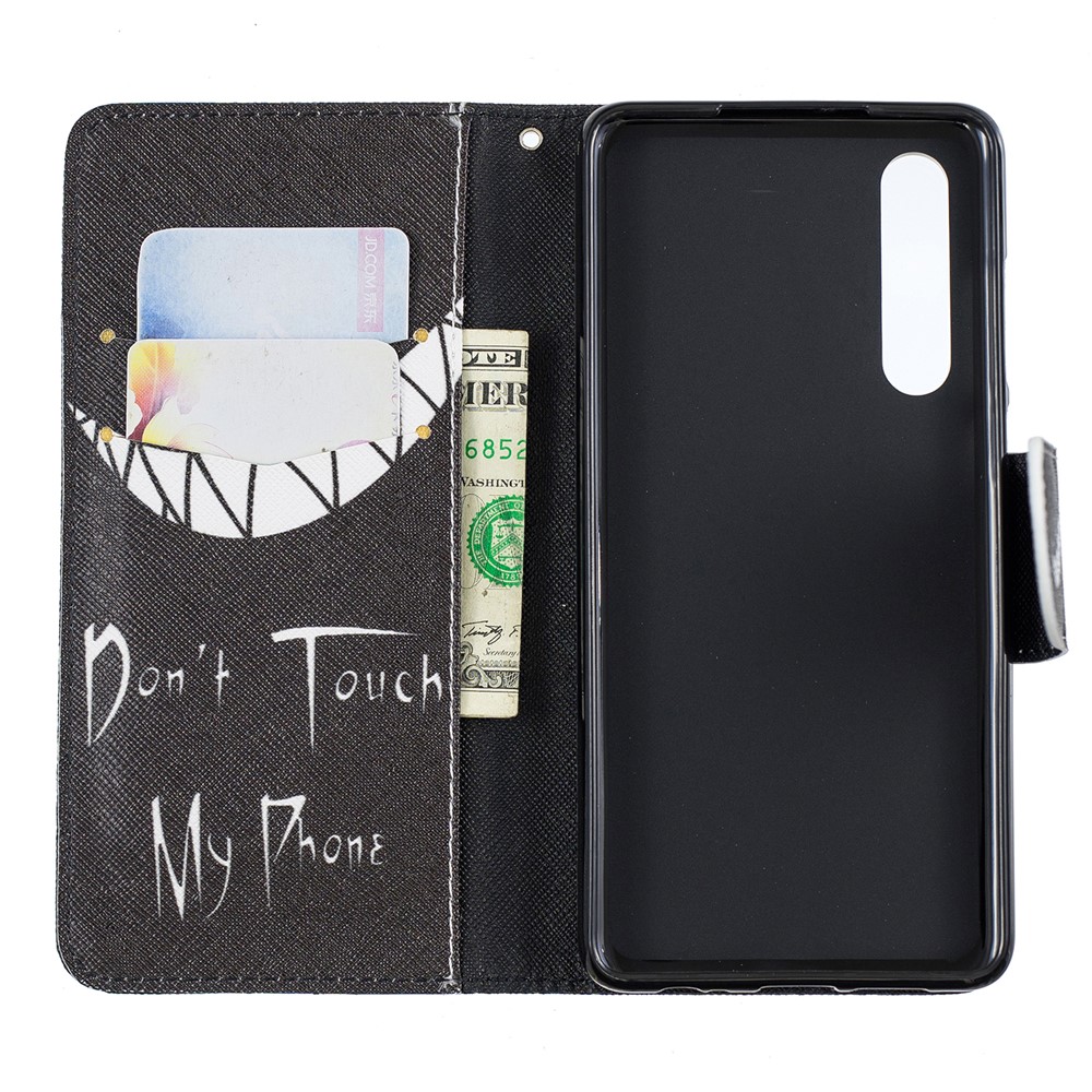 Pattern Printing PU Leather Card Holder Cell Phone Cover for Huawei P30 - Do not Touch My Phone-8