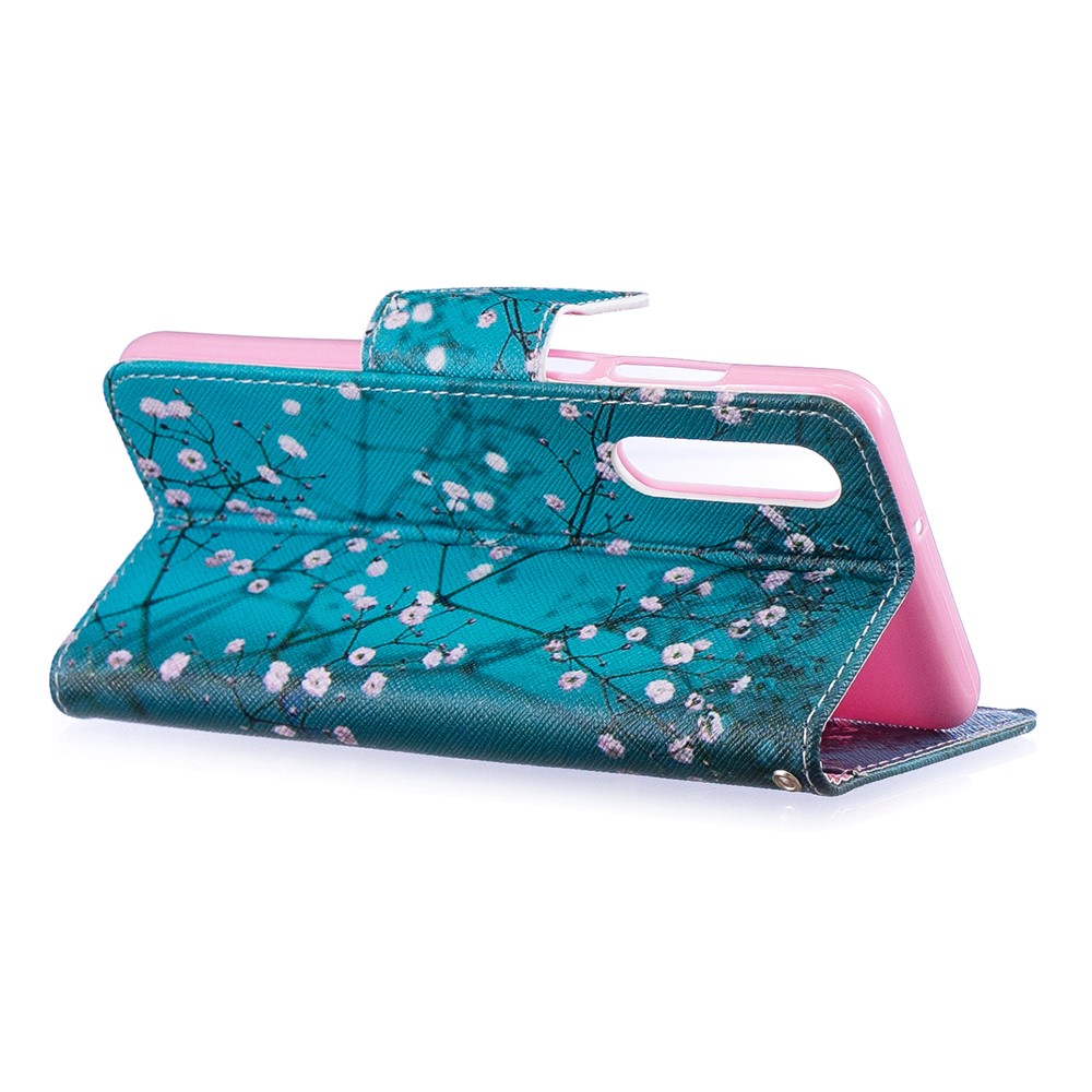 Pattern Printing PU Leather Mobile Phone Case Accessory for Huawei P30 - Tree with Flowers-4