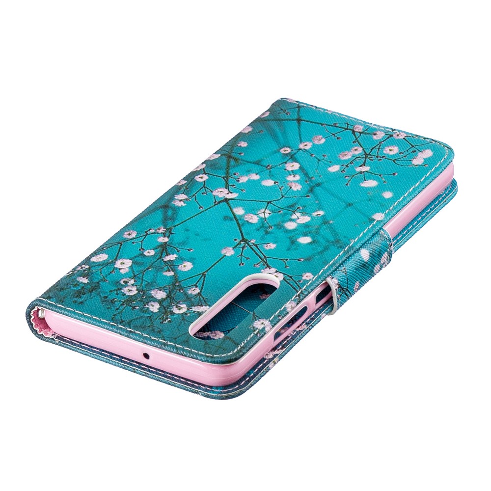 Pattern Printing PU Leather Mobile Phone Case Accessory for Huawei P30 - Tree with Flowers-7