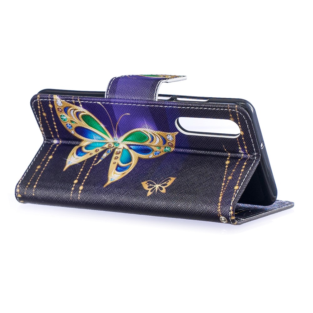 Pattern Printing PU Leather Protection Cover for Huawei P30 - Butterfly with Diamond-4