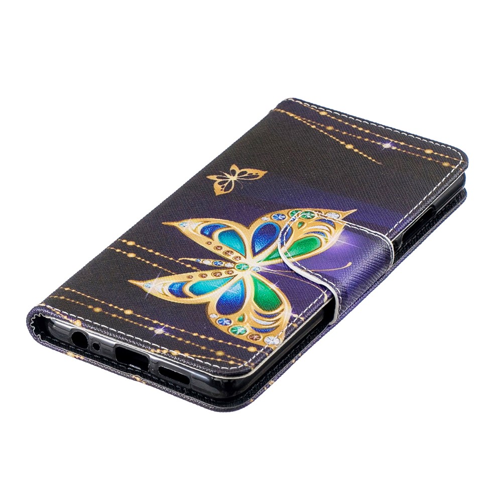 Pattern Printing PU Leather Protection Cover for Huawei P30 - Butterfly with Diamond-6