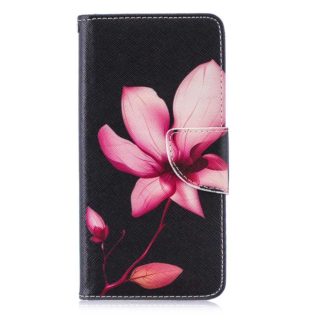 Impresión de Patrones PU Protección de Cuero Con Cáscara Para Huawei P30 - Patrón de Flores-2