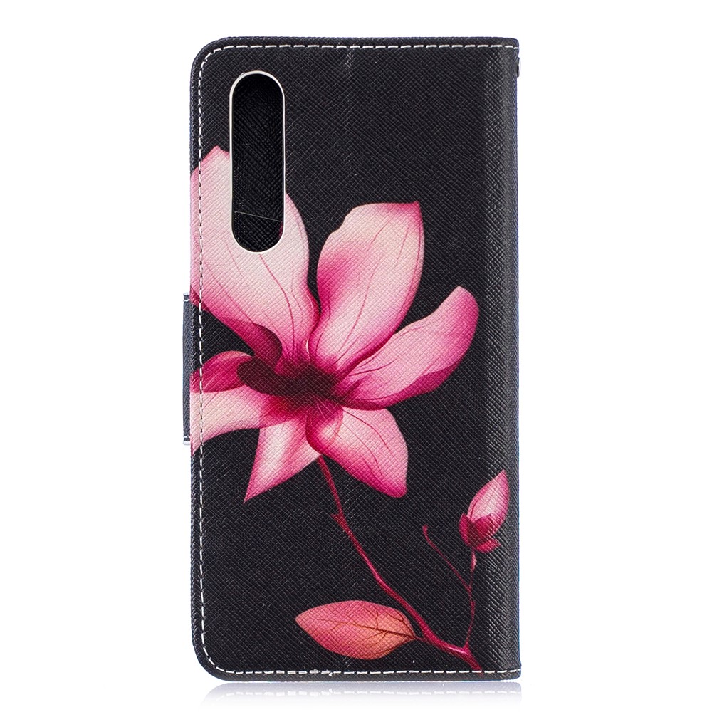 Pattern Printing PU Leather Protection Shell for Huawei P30 - Flower Pattern-3
