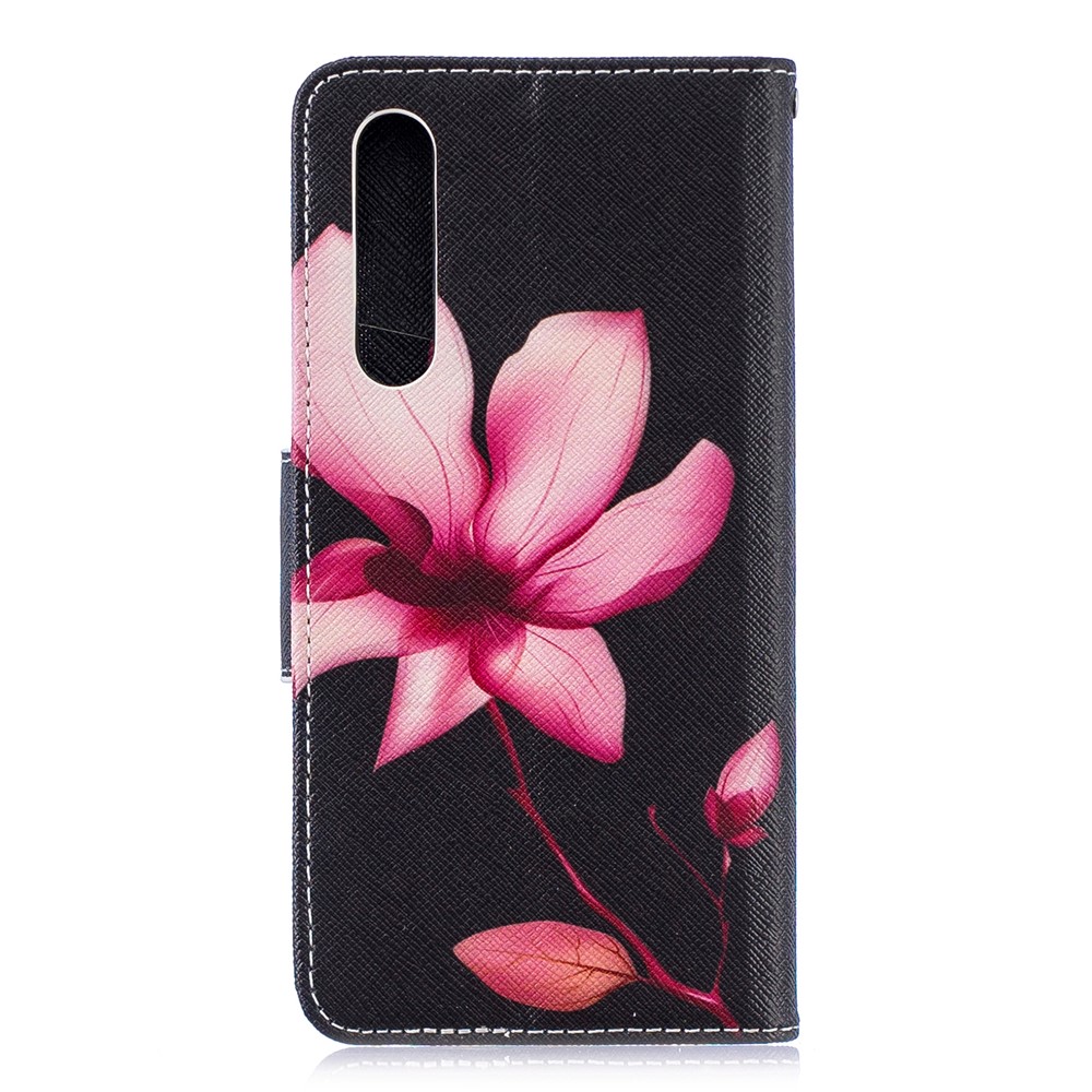 Impresión de Patrones PU Protección de Cuero Con Cáscara Para Huawei P30 - Patrón de Flores-3