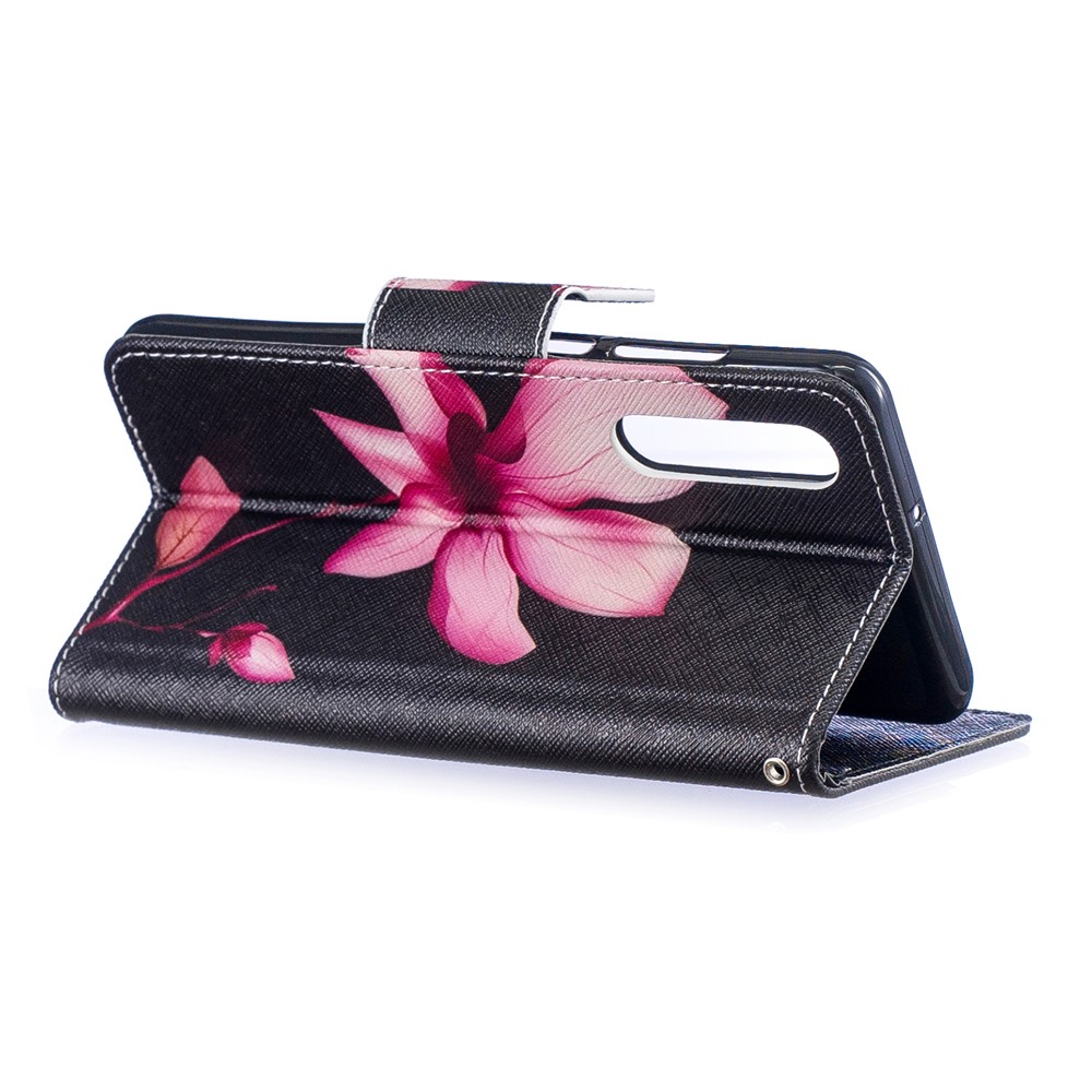 Pattern Printing PU Leather Protection Shell for Huawei P30 - Flower Pattern-4