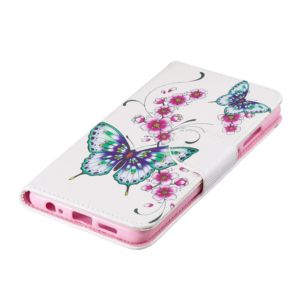 Pattern Printing PU Leather Phone Cover with Wallet for Huawei P30 - Butterflies and Flowers-6