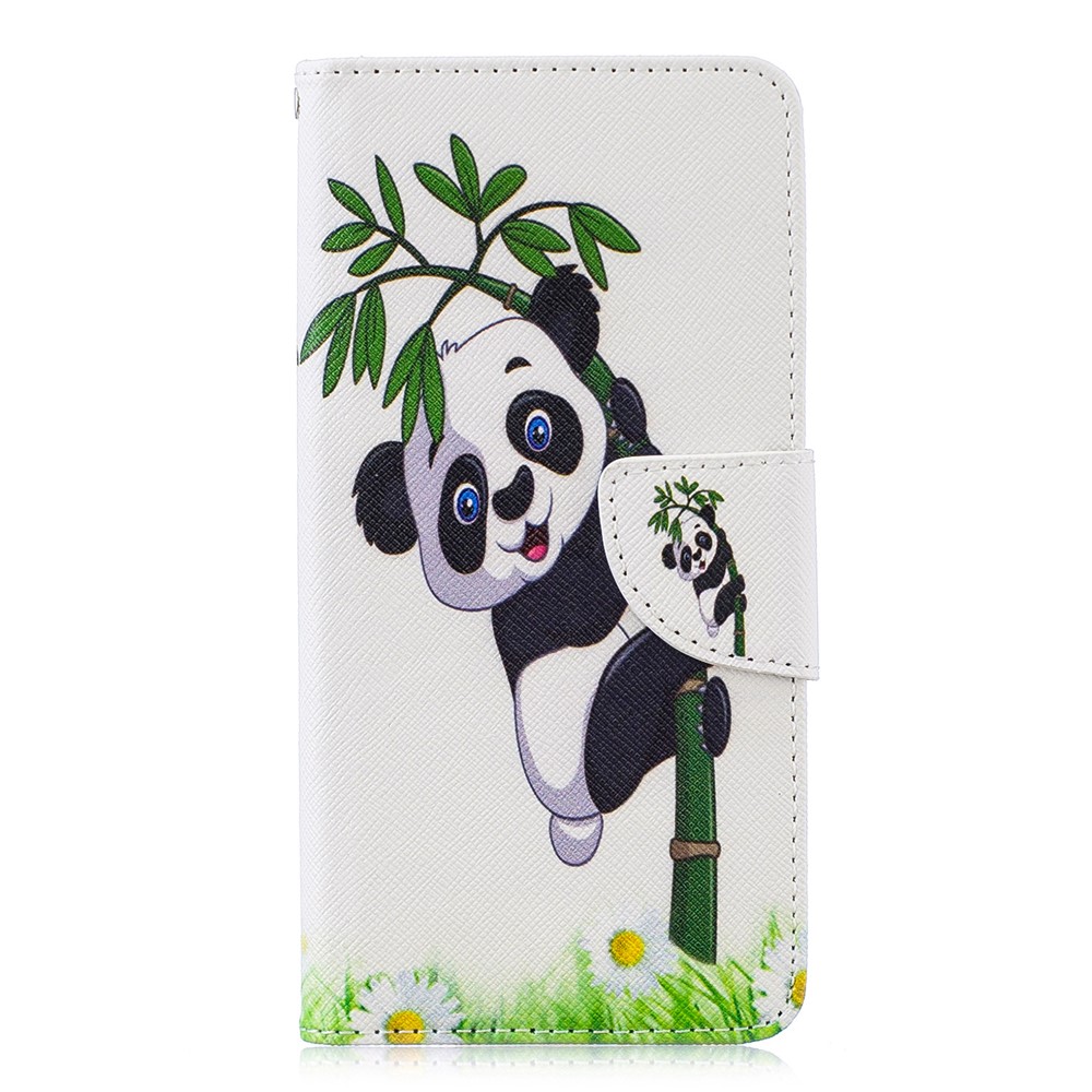 Pattern Printing PU Leather Phone Shell with Card Slots for Huawei P30 - Lovely Panda-2
