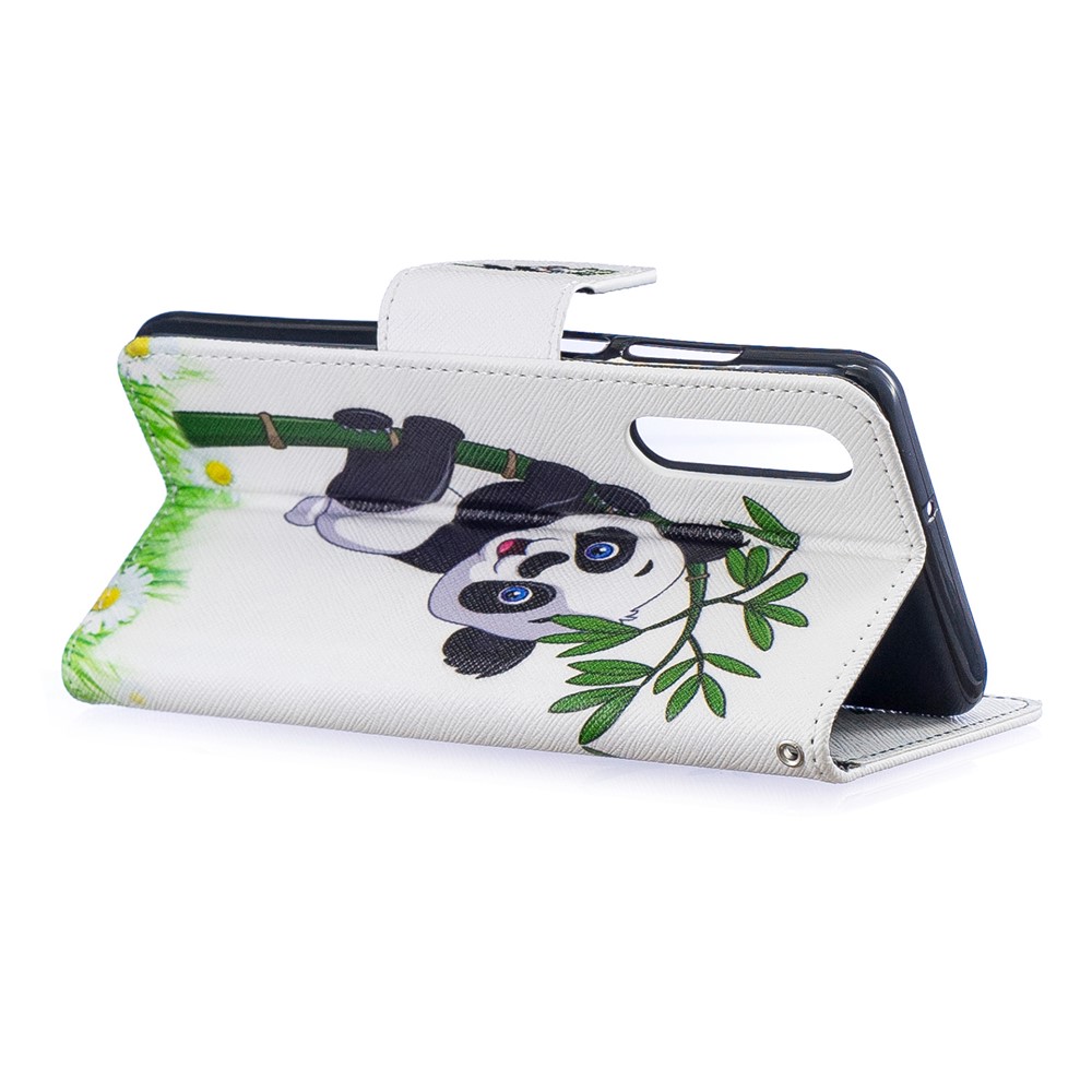 Pattern Printing PU Leather Phone Shell with Card Slots for Huawei P30 - Lovely Panda-4