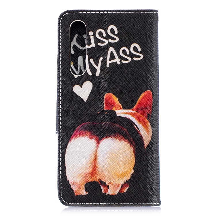Pattern Printing Card Holder Leather Cover Case for Huawei P30 - Kiss My Ass-3