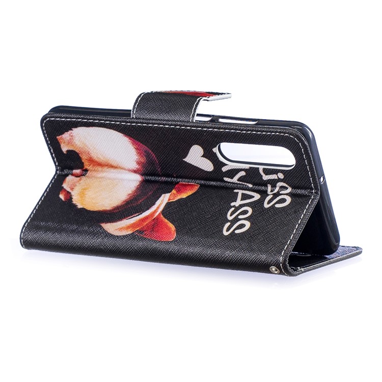 Pattern Printing Card Holder Leather Cover Case for Huawei P30 - Kiss My Ass-4