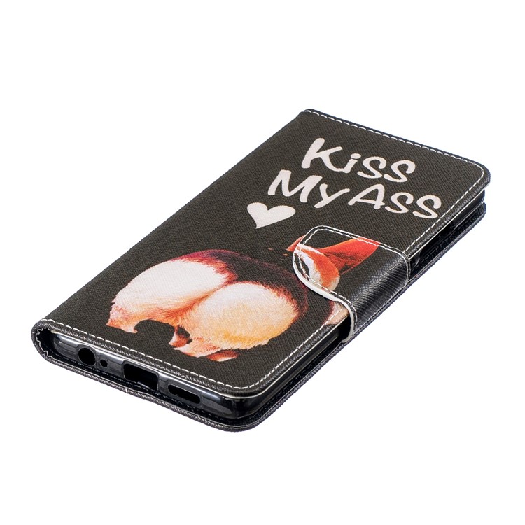 Pattern Printing Card Holder Leather Cover Case for Huawei P30 - Kiss My Ass-6
