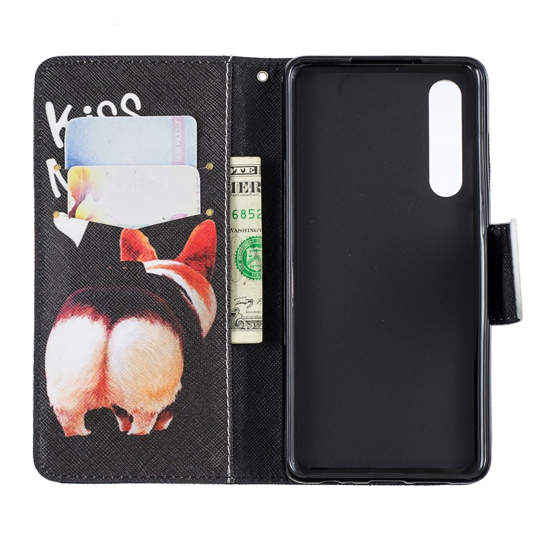 Pattern Printing Card Holder Leather Cover Case for Huawei P30 - Kiss My Ass-8
