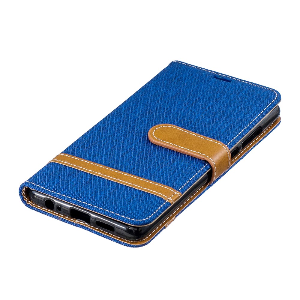Two-tone Jean Cloth PU Leather Flip Case for Huawei P30 - Baby Blue-8