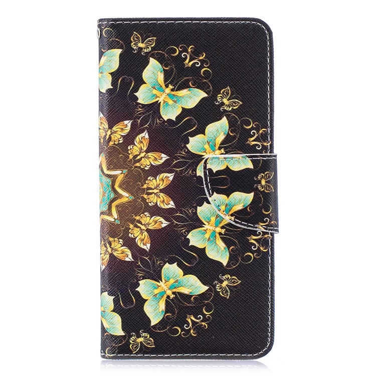 Estampa Padrão De Couro Estojo De Couro Com Suporte Para Cartão Para Huawei P30 - Borboletas Coloridas-2
