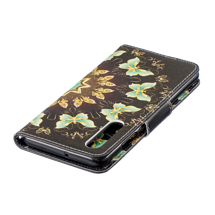 Estampa Padrão De Couro Estojo De Couro Com Suporte Para Cartão Para Huawei P30 - Borboletas Coloridas-7