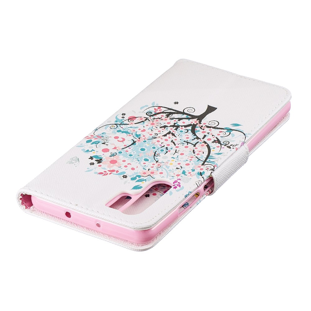 Pattern Printing Willet Stand Case Para Huawei P30 Pro - Árbol de Flores