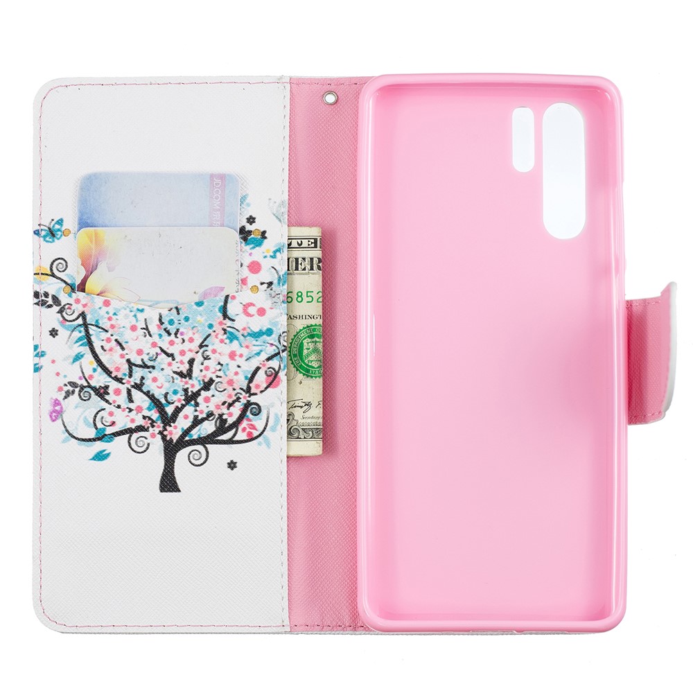 Pattern Printing Wallet Leather Stand Case for Huawei P30 Pro - Flowered Tree-8