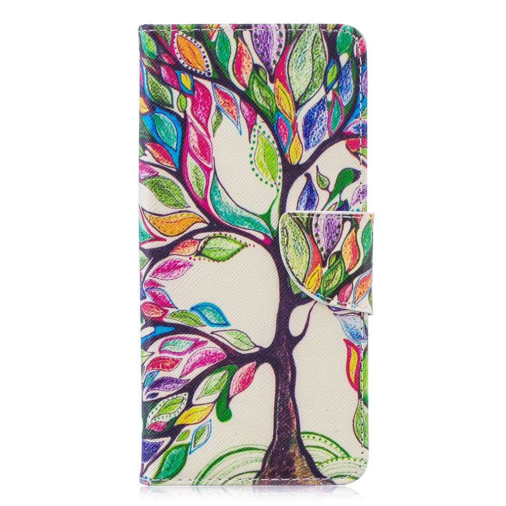 Pattern Printing Wallet Leather Case with Stand for Huawei P30 Pro - Colorized Tree-2