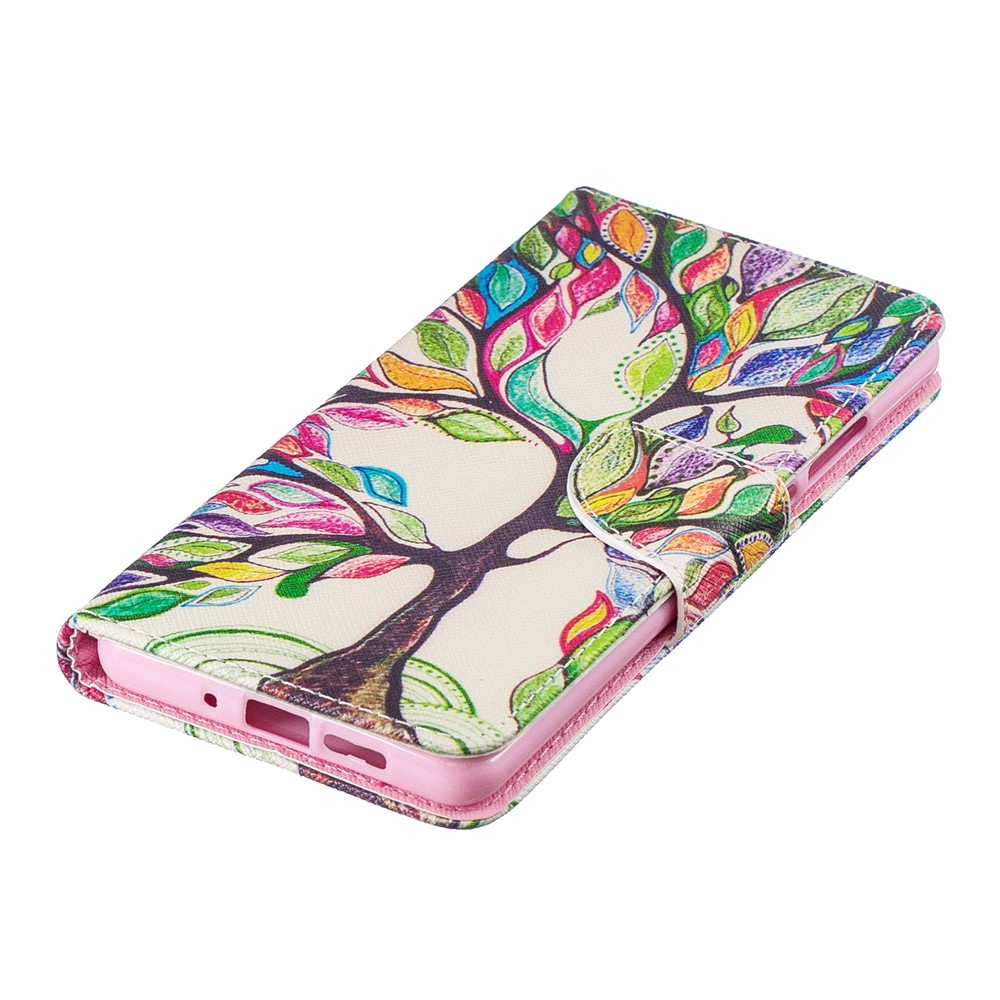 Pattern Printing Wallet Leather Case with Stand for Huawei P30 Pro - Colorized Tree-6