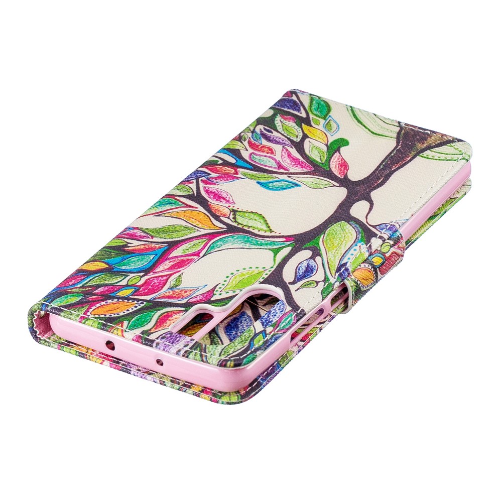 Pattern Printing Wallet Leather Case with Stand for Huawei P30 Pro - Colorized Tree-7