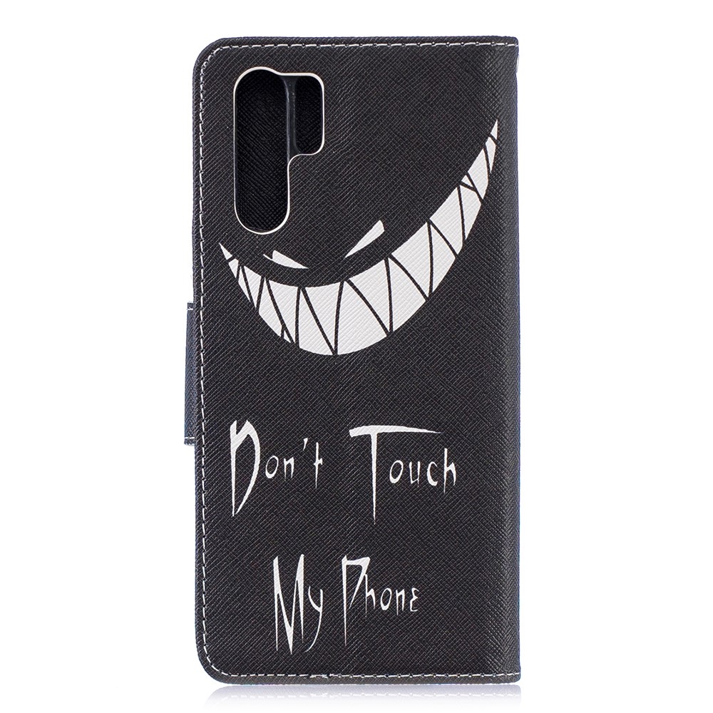 Pattern Printing Stand Leather Wallet Case for Huawei P30 Pro - Do not Touch My Phone-3