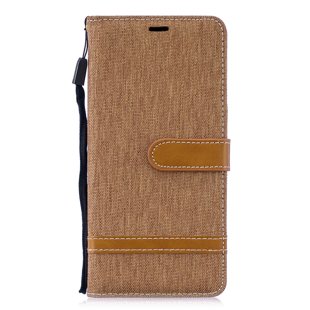 Dos Tonos Jean Taps PU Leather Flip Causing Para Huawei P30 Pro - Caqui-4