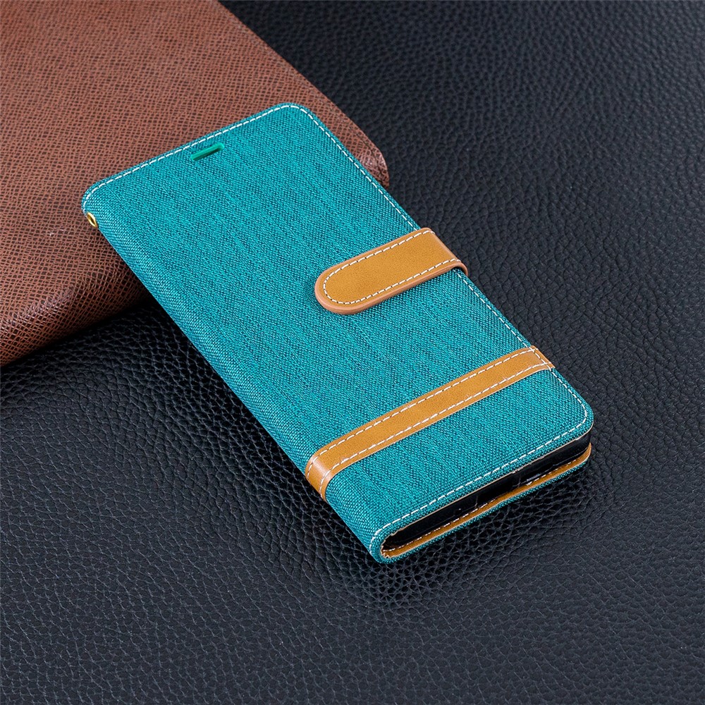 Case de Teléfonos Celulares de Dos Tonos Jean PU de Cuero Para Huawei P30 Pro - Verde