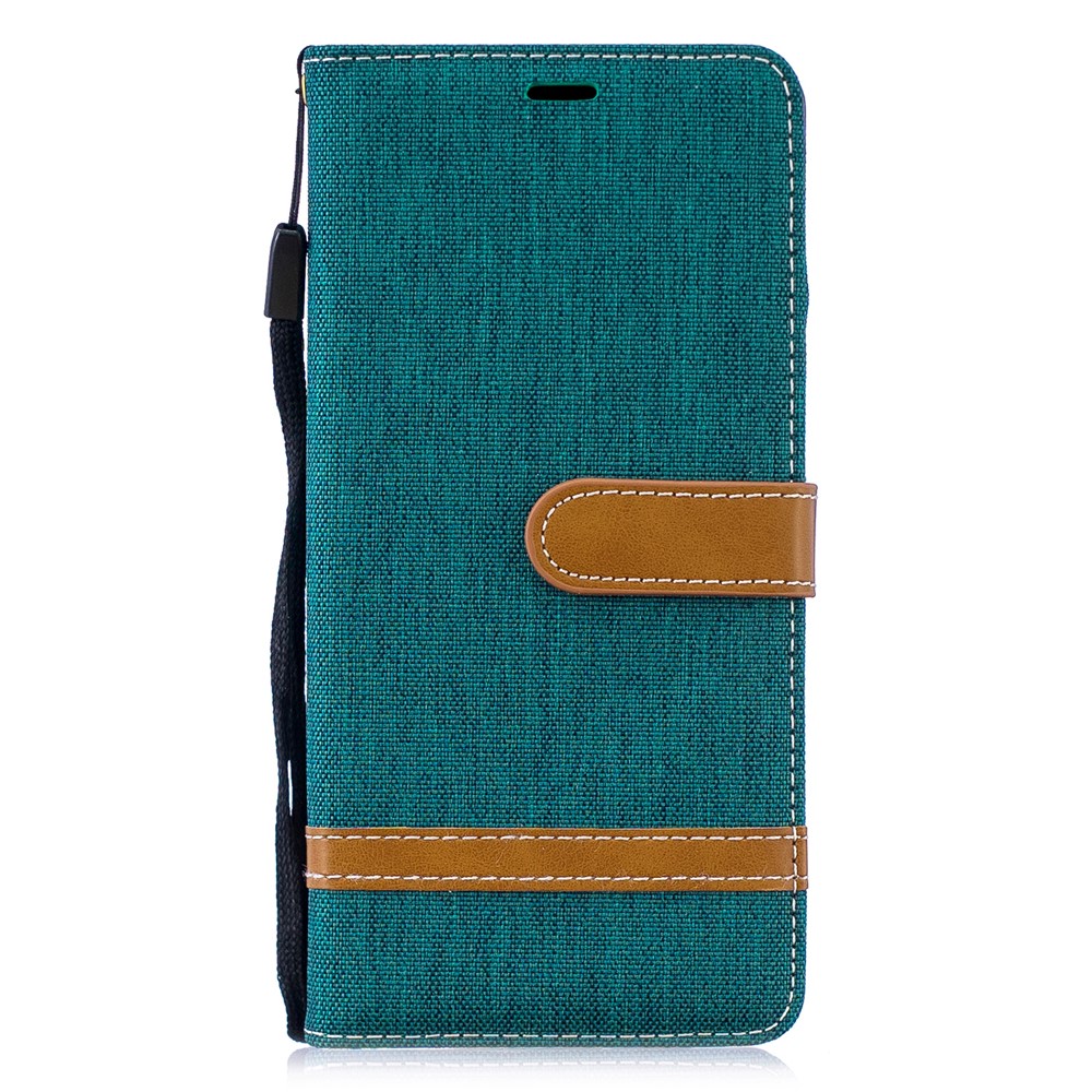 Two-tone Jean Cloth PU Leather Flip Cell Phone Case for Huawei P30 Pro - Green-4