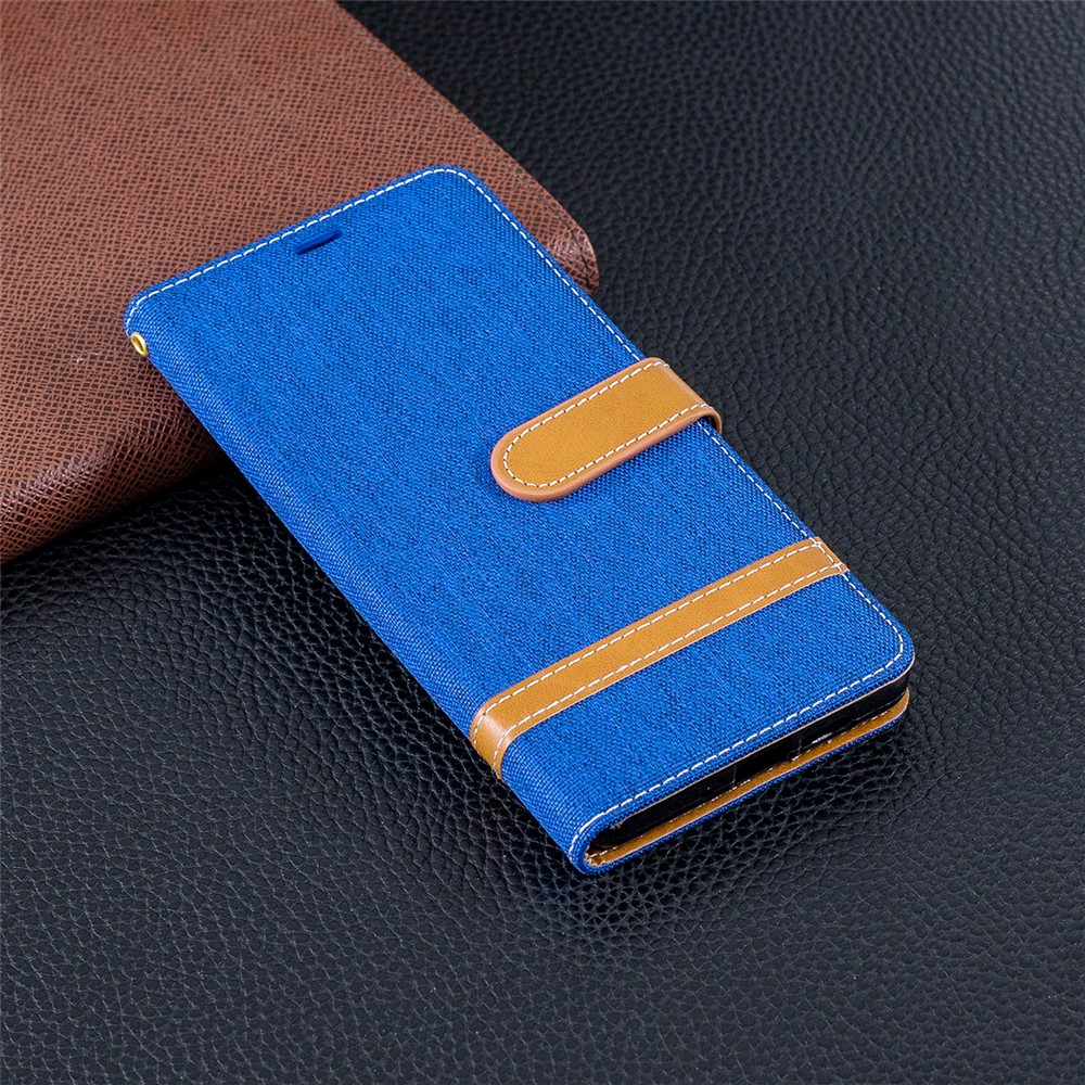 Two-tone Jean Cloth PU Leather Flip Protective Cover for Huawei P30 Pro - Baby Blue-2
