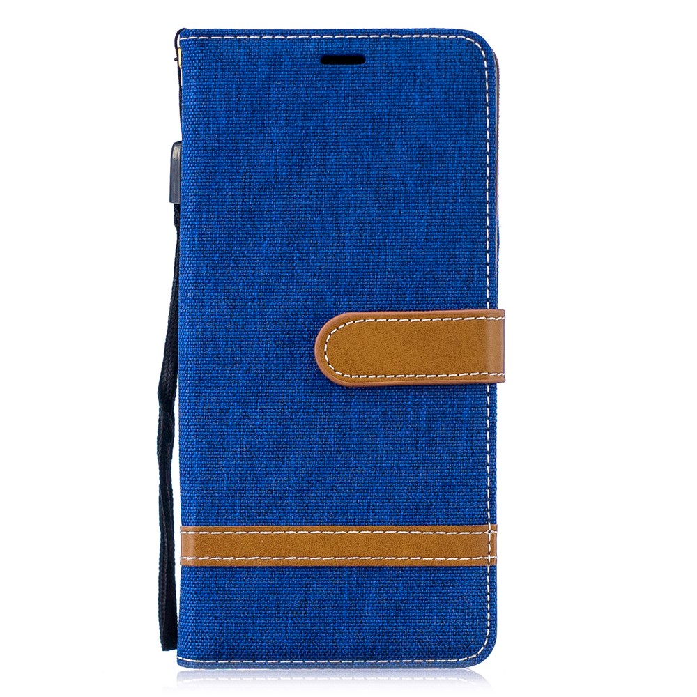 Two-tone Jean Cloth PU Leather Flip Protective Cover for Huawei P30 Pro - Baby Blue-4