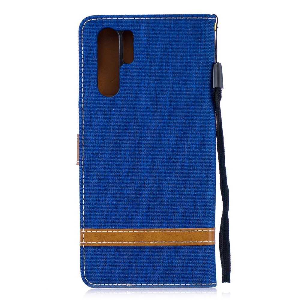 Two-tone Jean Cloth PU Leather Flip Protective Cover for Huawei P30 Pro - Baby Blue-5
