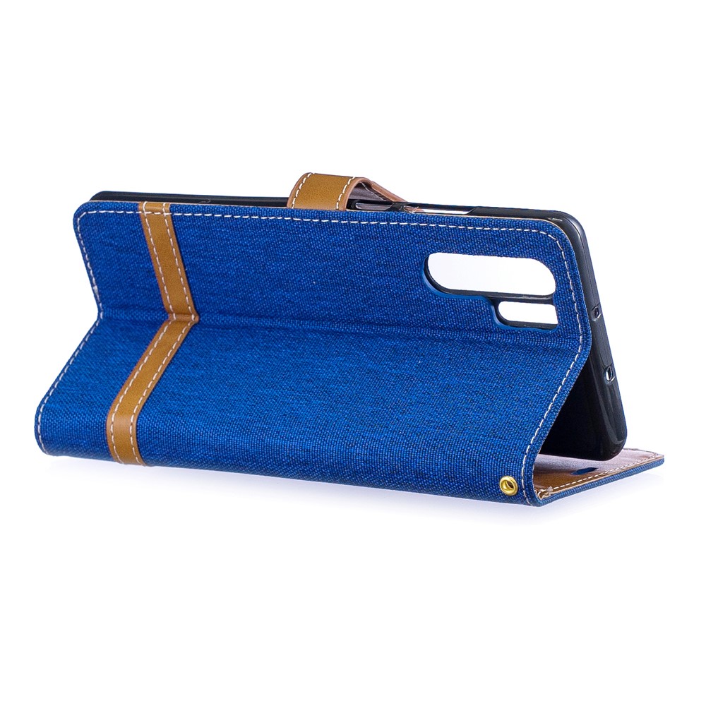 Two-tone Jean Cloth PU Leather Flip Protective Cover for Huawei P30 Pro - Baby Blue-6