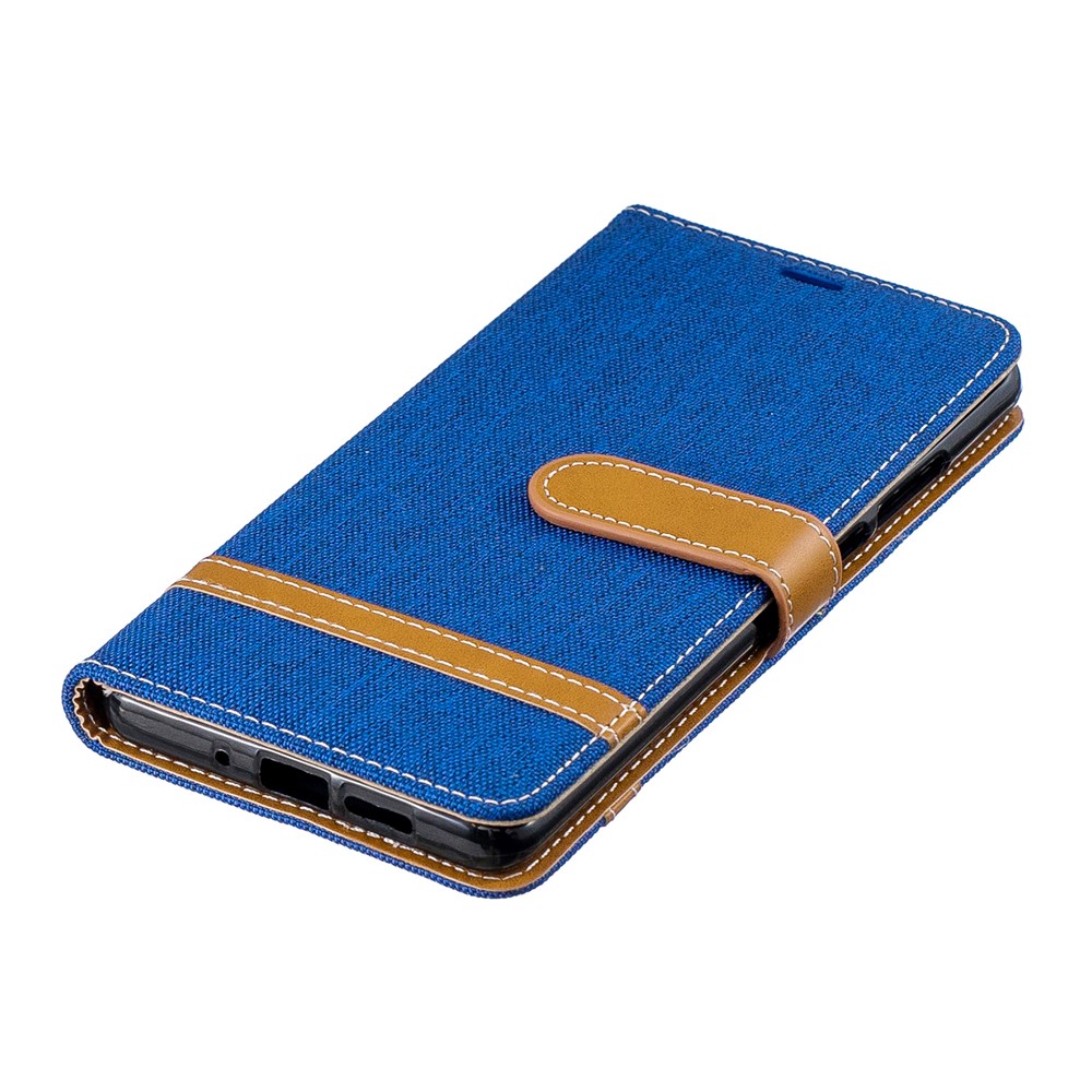 Two-tone Jean Cloth PU Leather Flip Protective Cover for Huawei P30 Pro - Baby Blue-8