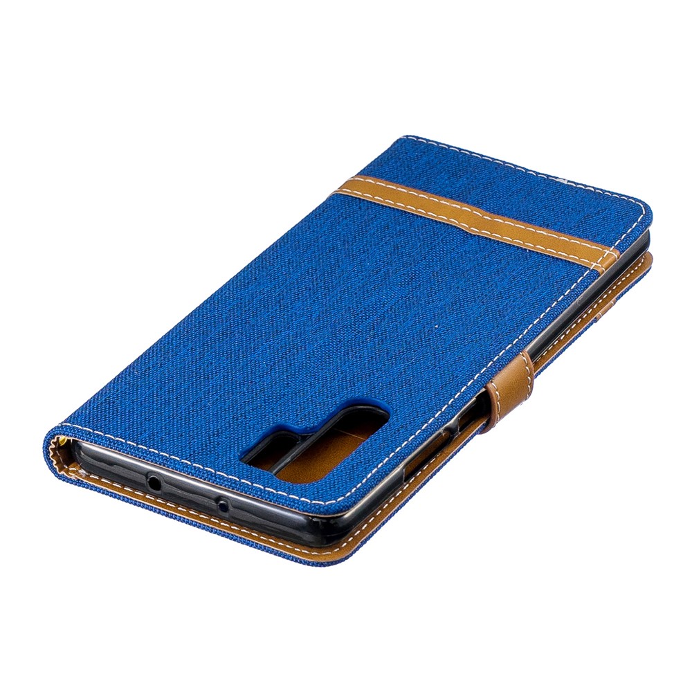 Two-tone Jean Cloth PU Leather Flip Protective Cover for Huawei P30 Pro - Baby Blue-9