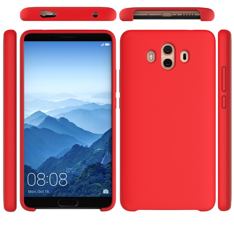 Liquid Silicone Phone Cover for Huawei Mate 10 - Red-5