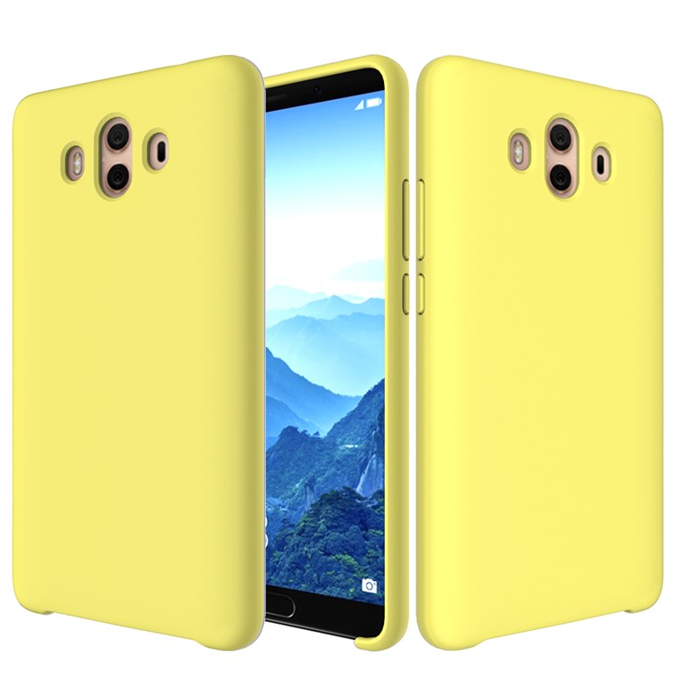 Liquid Silicone Cell Phone Case for Huawei Mate 10 - Yellow-1