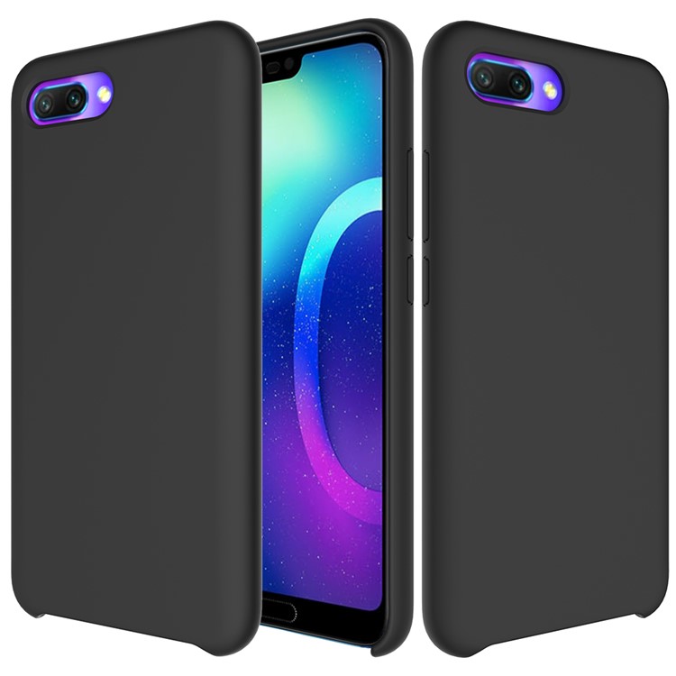 Liquid Silicone Protector Case for Huawei Honor 10 - Black-1