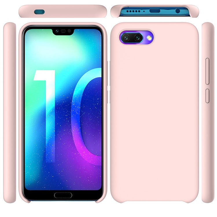 Liquid Silicone Protector Mobile Phone Case for Huawei Honor 10 - Pink-3
