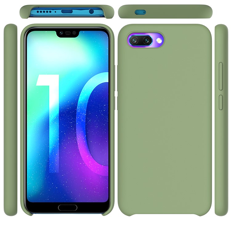 Liquid Silicone Protector Cell Phone Case for Huawei Honor 10 - Green-3