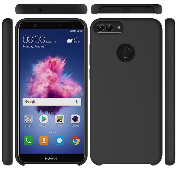 Liquid Silicone Protector Case for Huawei Honor 9 Lite / Honor 9 Youth Edition / P Smart (2017) / Enjoy 7S (China) - Black-5