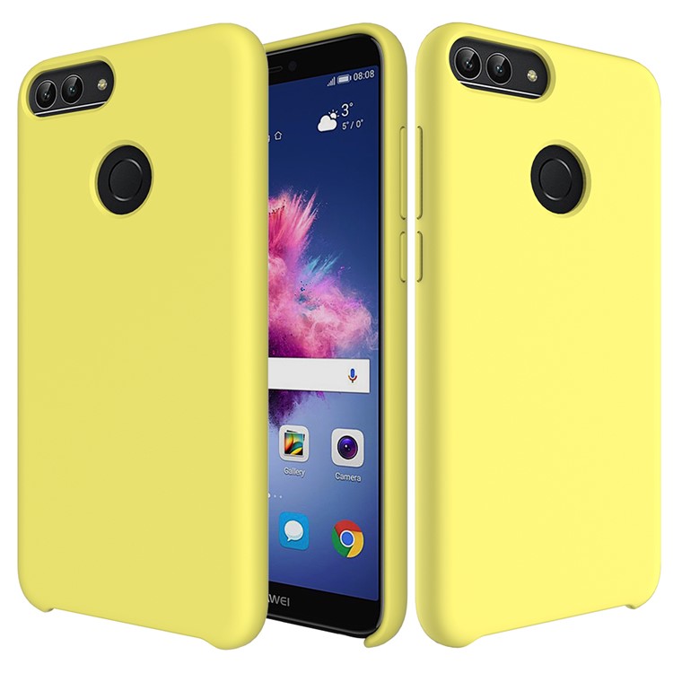 Liquid Silicone Protector Casing for Huawei Honor 9 Lite / Honor 9 Youth Edition / P Smart (2017) / Enjoy 7S (China) - Yellow-1