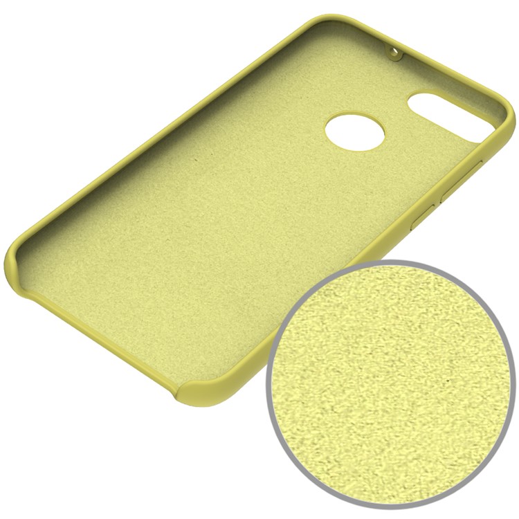 Liquid Silicone Protector Casing for Huawei Honor 9 Lite / Honor 9 Youth Edition / P Smart (2017) / Enjoy 7S (China) - Yellow-3