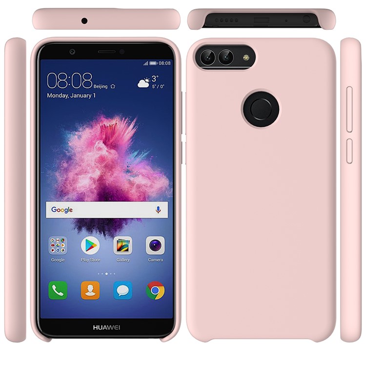 Flüssiger Silikon-Schutz-Handyfall Für Huawei Ehre 9 Lite / Ehre 9 Jugendausgabe / P Smart (2017) / 7s Genießen (China) - Rosa-5