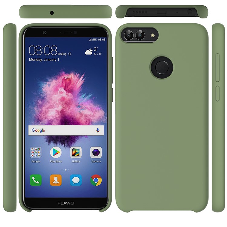 Liquid Silicone Protector Mobile Phone Case for Huawei Honor 9 Lite / Honor 9 Youth Edition / P Smart (2017) / Enjoy 7S (China) - Green-5