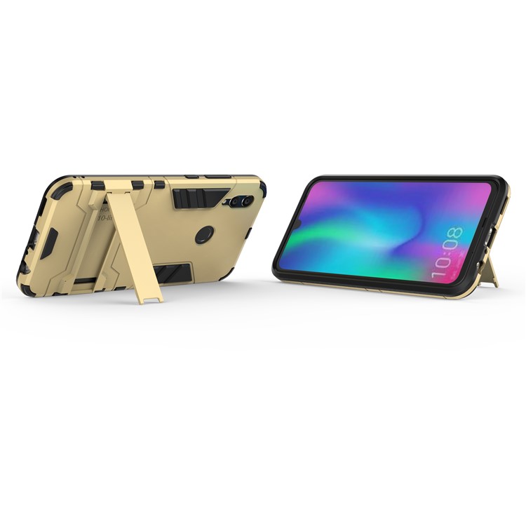 Kühlschutz Kunststoff + TPU Hybrid Shell Mit Kickstand Für Huawei Honor 10 Lite - Gold-3