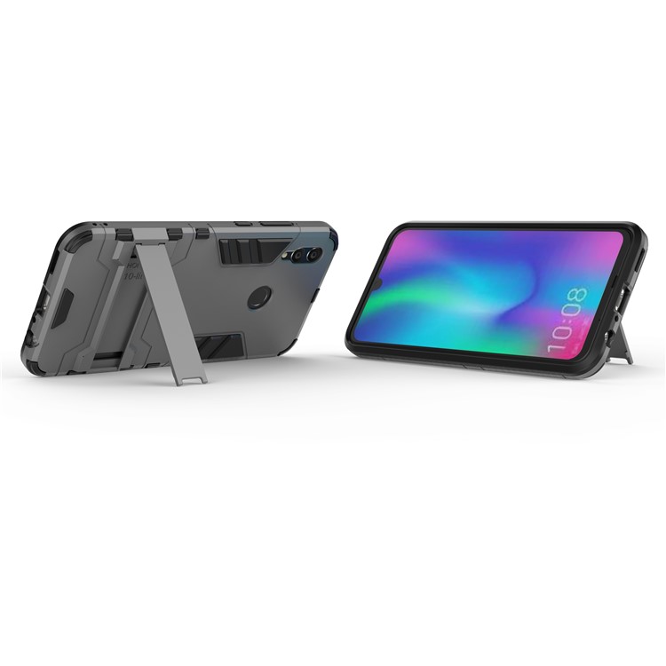 Cool Guard Plastic + TPU Hybrid Casing with Kickstand for Huawei Honor 10 Lite - Grey-3