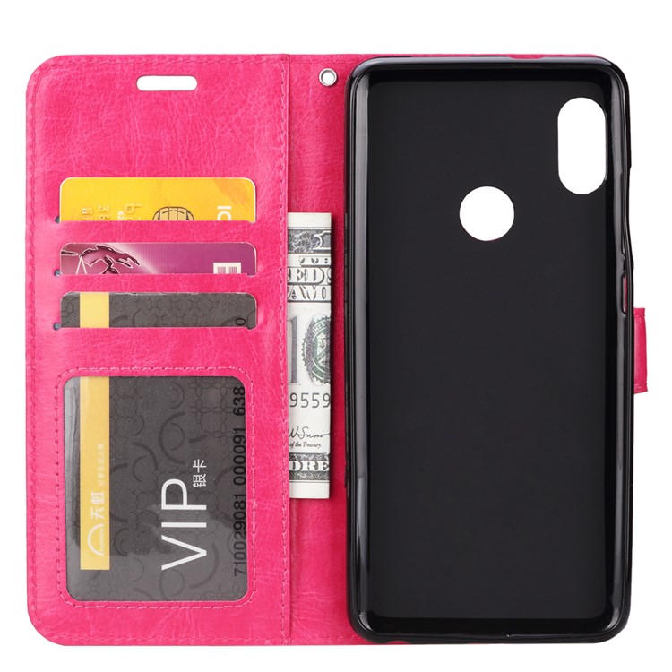 Crazy Horse Texture Wallet Stand Leather Cover for Huawei Honor 10 Lite/P Smart (2019) - Rose-4