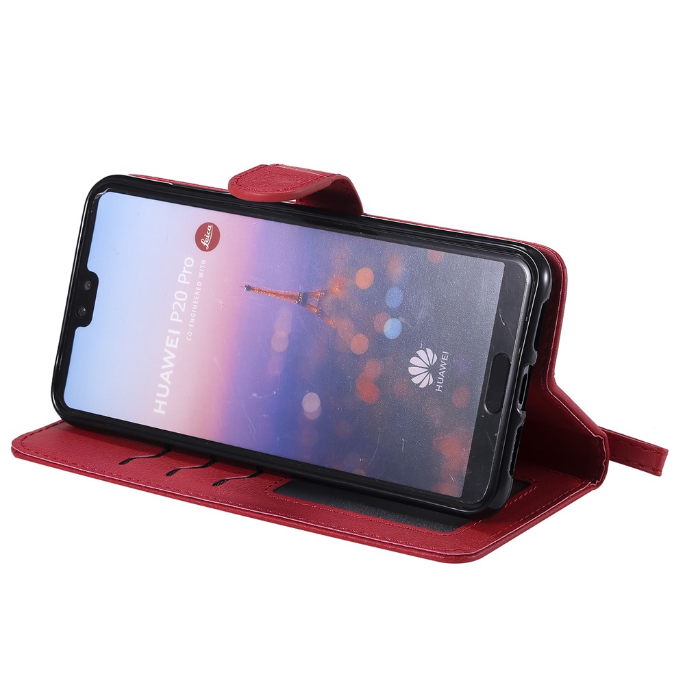 Magnetic Detachable 2-in-1 Wallet Leather Phone Cover for Huawei P20 Pro - Red-6